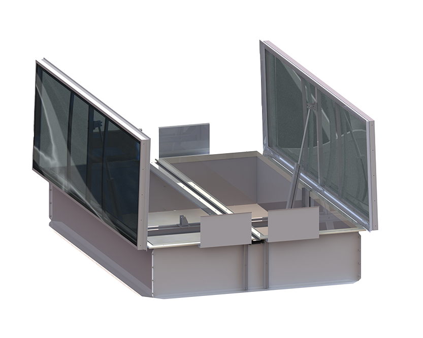 Double-wing smoke dampers